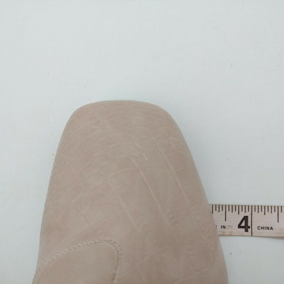 Express Womens Ankle Boots Booties Taupe Crocodile Embossed Square Toe Zip Up 9 - Picture 7 of 9